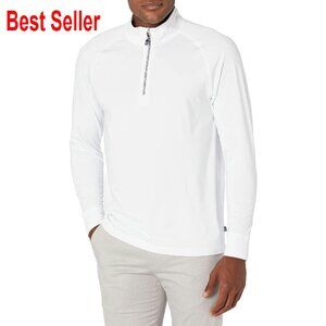 Mens Eco Knit Quarter Zip Pullover Stretch Recycled Polyester Classic Preppy